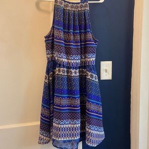 Blue dress with designs